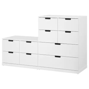 NORDLI Komoda 10 szuflad, biały 160x99 cm