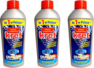 Kret Granulki Do Udrażniania Rur Zestaw 3 X 800g