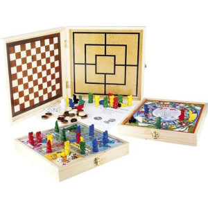 JEUJURA Wooden Box 100 Tradycyjne gry planszowe