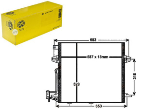 Skraplacz Klimatyzacji Mercedes W164 Ml 05- Hella