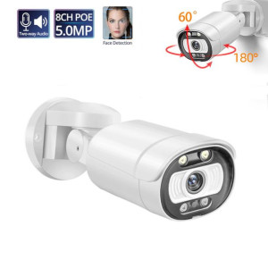 Kamera PoE Tuba Biała 5MP AI Kolor Audio PTZ