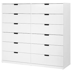 NORDLI Komoda 12 szuflad biały 160x145 cm