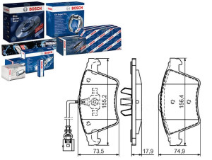 Klocki Hamulcowe Vw Przód T5 03- Z Czujnikiem Bosc