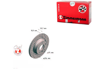 Tarcze Hamulcowe 2szt Bmw 3 E46 98-05 Tył Zimmerma