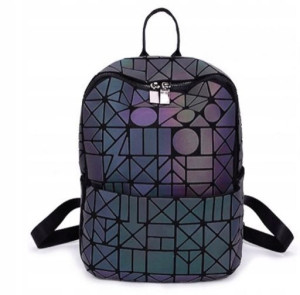 Plecak Geometryczny Holo-gram Fluo Świecący Modny