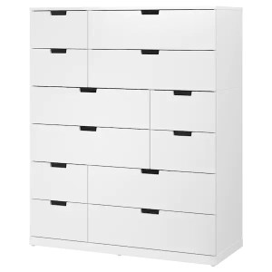 NORDLI Komoda,12 szuflad, biały120x145 cm