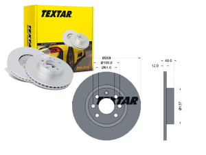 Tarcze Hamulcowe 2szt Volvo Przód 440 460 Textar