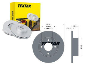 Tarcze Hamulcowe 2szt Vw Przód A80 100 Textar