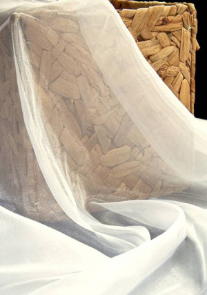 Firana organtyna organza kryształek ecru wys.280 cm