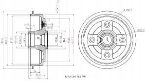 Bębny Ham. 2szt Hyundai T. Atos Maxgear