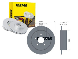 Tarcze Hamulcowe 2szt Jeep Tył Wrangler 10- Textar