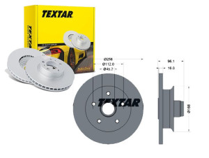 Tarcze Hamulcowe 2szt Vw Przód T2 85-92 Textar