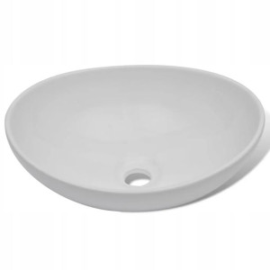 Umywalka z baterią mieszającą, ceramiczna, biała