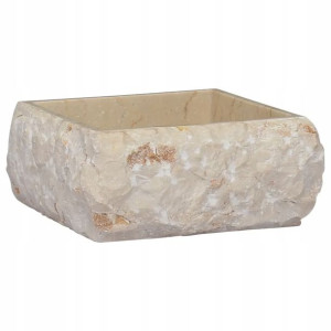 Umywalka, kremowa, 30 x 30 x 13 cm, marmurowa