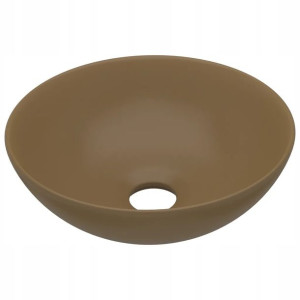 Umywalka łazienkowa, ceramiczna, matowa kremowa