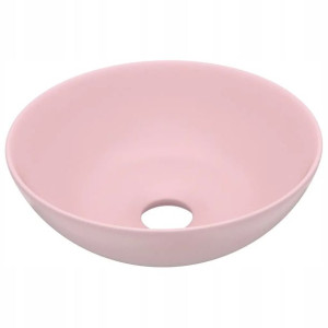 Umywalka łazienkowa, ceramiczna, matowy róż