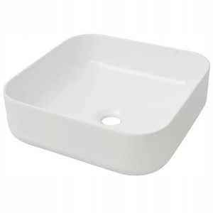 Umywalka ceramiczna kwadratowa, biała