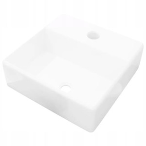 Ceramiczna umywalka z otworem na kran, biała