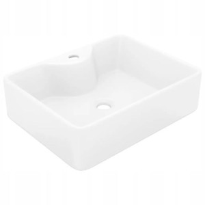 Ceramiczna umywalka z otworem na kran, biała