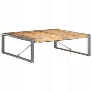 Stolik kawowy, 120 x 120 x 40 cm, surowe drewno