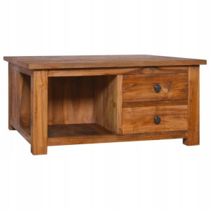 Stolik kawowy, 68x68x33 cm, lite drewno tekowe