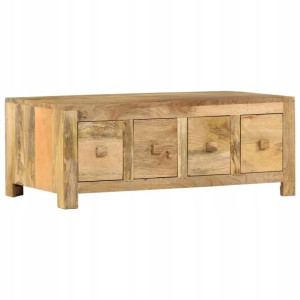 Stolik kawowy z 4 szufladami, 90x50x35 cm, drewno