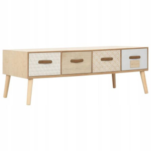 Stolik kawowy z 4 szufladami, 110x50x40 cm, drewno