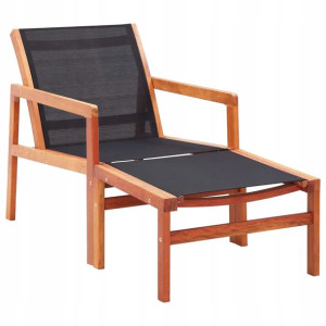 Krzesło ogrodowe z podnóżkiem, eukaliptus