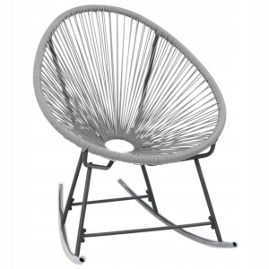 Bujane krzesło ogrodowe, szare, rattan PE