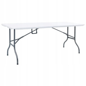 Składany stół ogrodowy, biały, 180x72x72 cm, HDPE