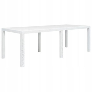 Stół ogrodowy, 220x90x72 cm, plastikowy, biały