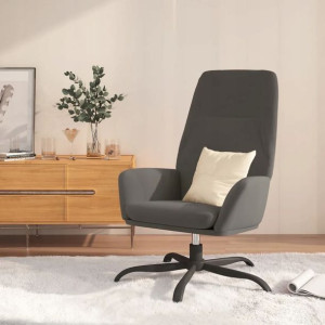 Fotel, ciemnoszary, obity aksamitem