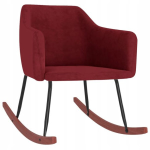 Fotel bujany, winna czerwień, tapicerowany