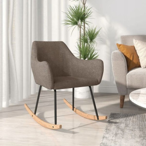 Fotel bujany, kolor taupe, tapicerowany tkaniną
