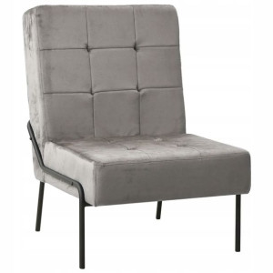 Fotel, 65x79x87 cm, jasnoszary, obity aksamitem