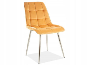 Krzesło Chic Velvet Chrom Stelaż / Curry Bluvel 68