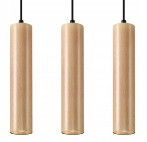 Lampa Wisząca Zwis LINO 3 NATURALNE DREWNO SOLLUX