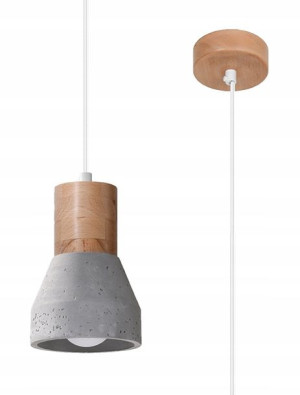 NOWOCZESNA Lampa wisząca QUBIC szara E27 SOLLUX