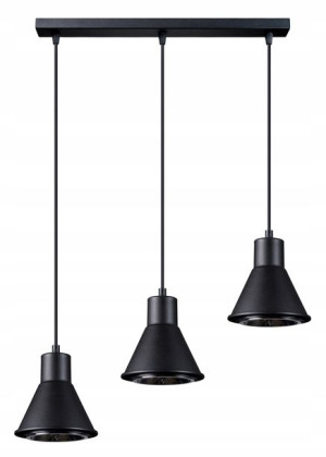 NOWOCZESNA Lampa wisząca TAZILA 3 czarna [ES111]