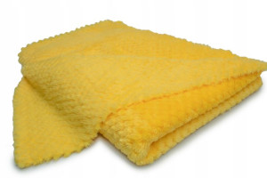 Żółty Kocyk 75x100 Pluszowy Koc Do Wózka Kołyski