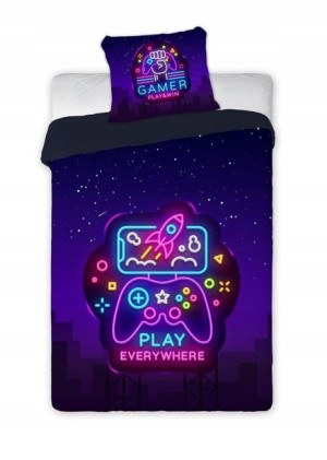 Pościel 160x200 Dziecięca Gamer Gamerska Gry Game