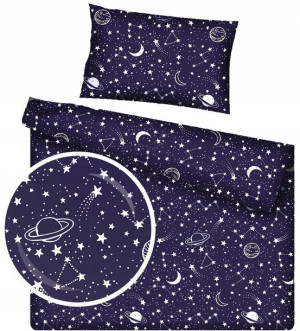 Pościel 140x200 Dziecięca Kosmos Planety Gwiazdki