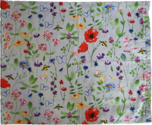 Bawełniana Poszewka 50x60 Kwiaty Kwiatki Łąka Maki