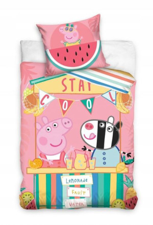 Pościel 160x200 Bawełniana Świnka Peppa Pig Peppas