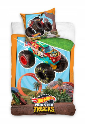 Pościel 160x200 Bawełniana Hot Wheels Monster Truc