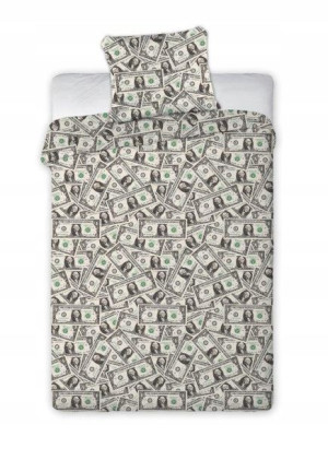 Pościel 160x200 Bawełniana Dolary Pieniądze Dollar