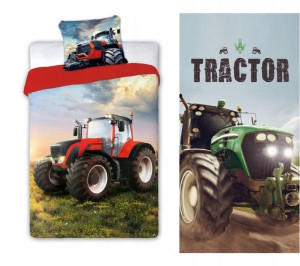 Pościel 140x200 Ręcznik 70x140 Traktor Ciagnik