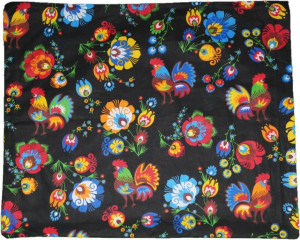 Bawełniana Poszewka 50x60 Folk Kaszubska Koguty