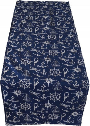 Bieżnik Obrus 40x120 Bawełniany Marynarski Kotwice