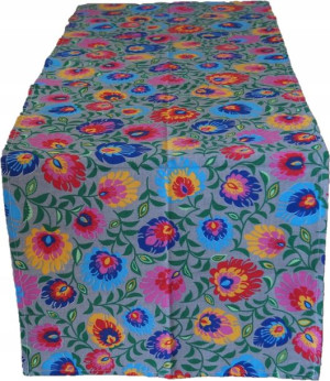 Bieżnik Obrus 40x120 Bawełniany Folk Łowicz Łowick